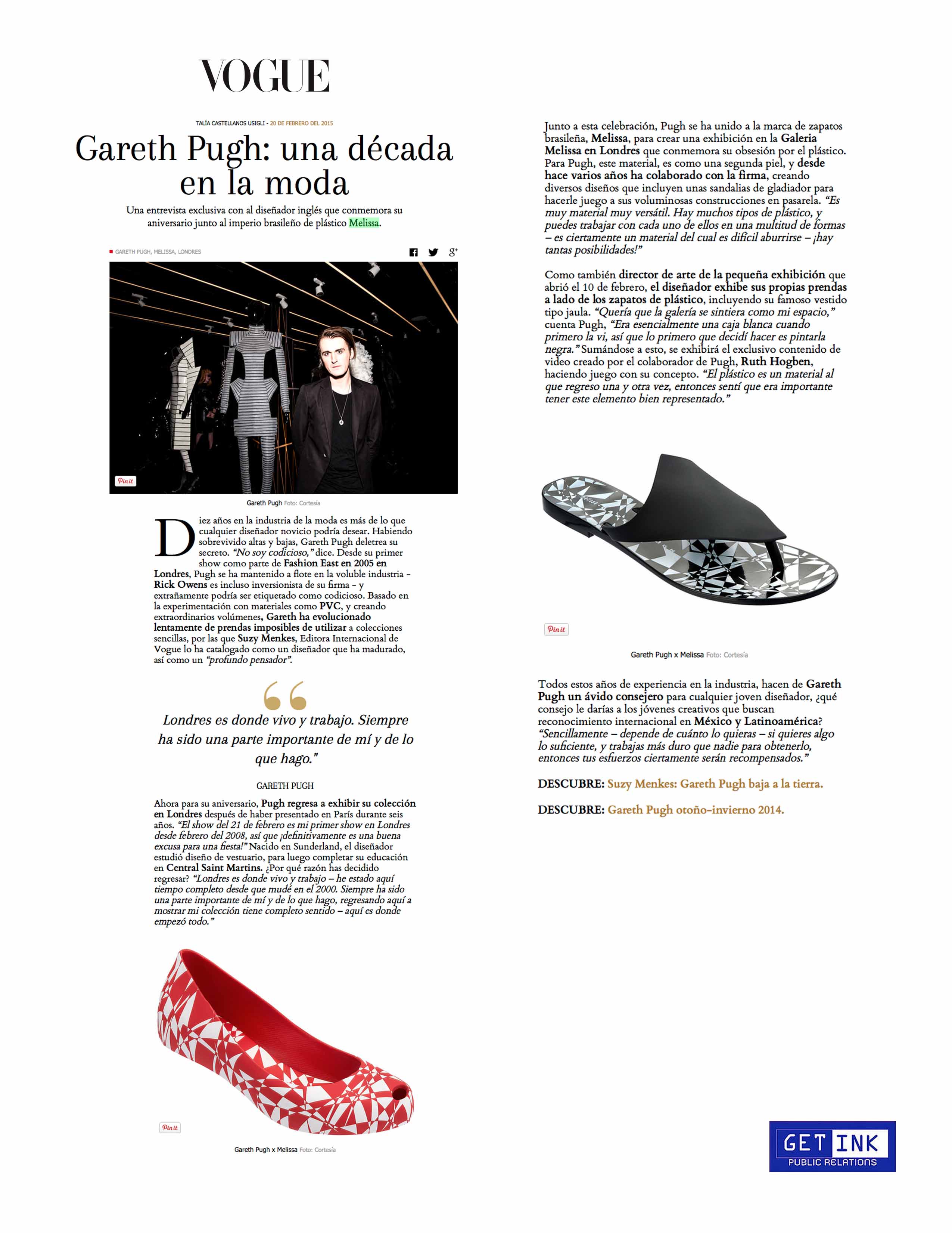 Melissa Shoes Vogue Mexico - Get Ink PR