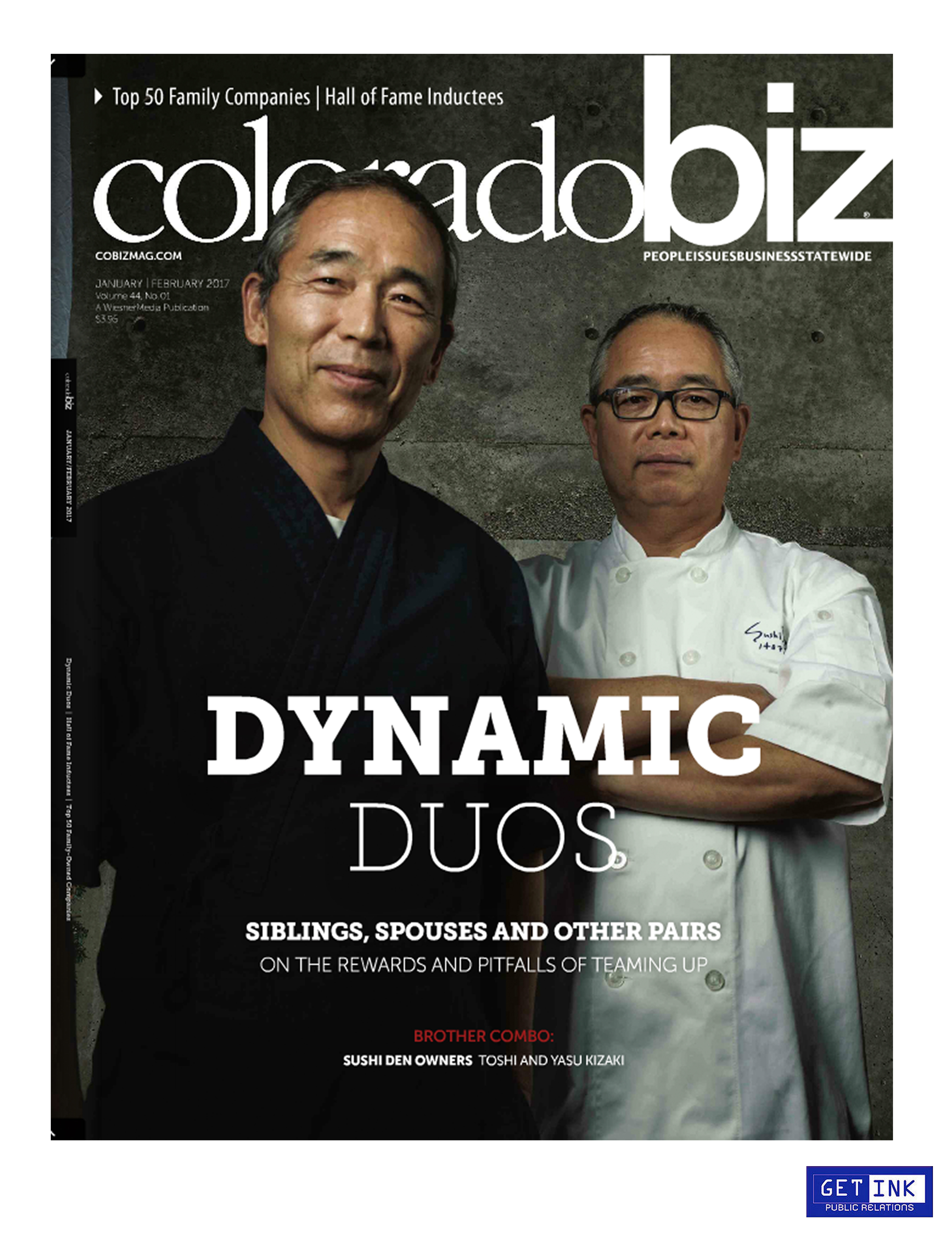 Toshi and Yasu Kizaki Sushi Den Denver in Colorado Business Journal 2017 - Get Ink PR